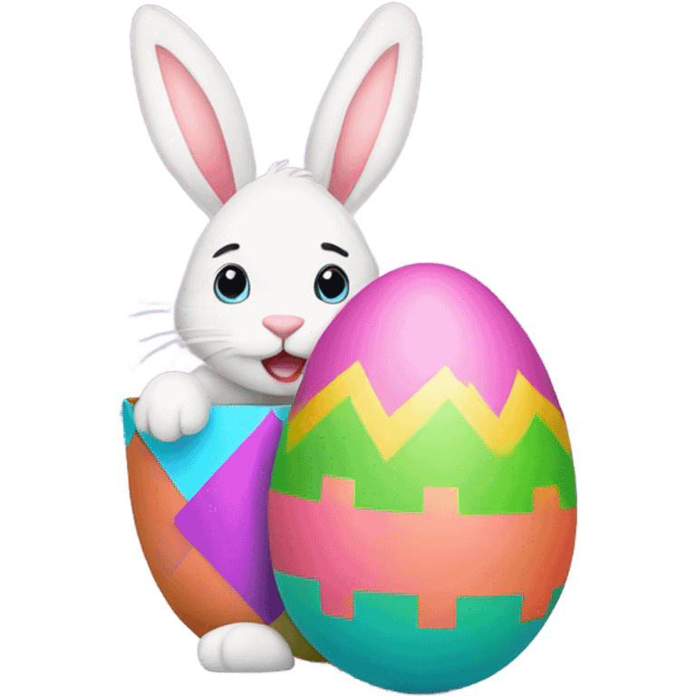 easter egg with a bunny all in Easter theme emoji