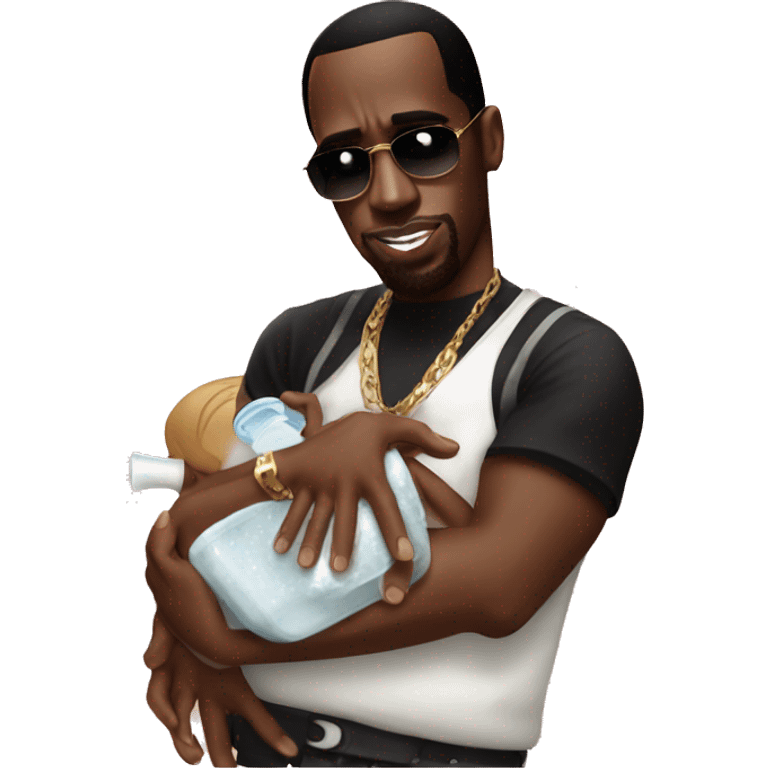 P diddy holding baby oil emoji