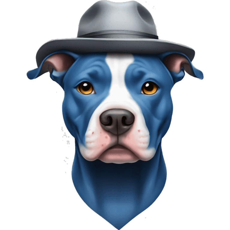 bluenosed pitbull with gangster hat emoji