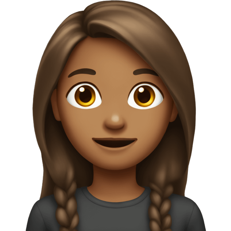 brown long hair girl 9 years old slim emoji