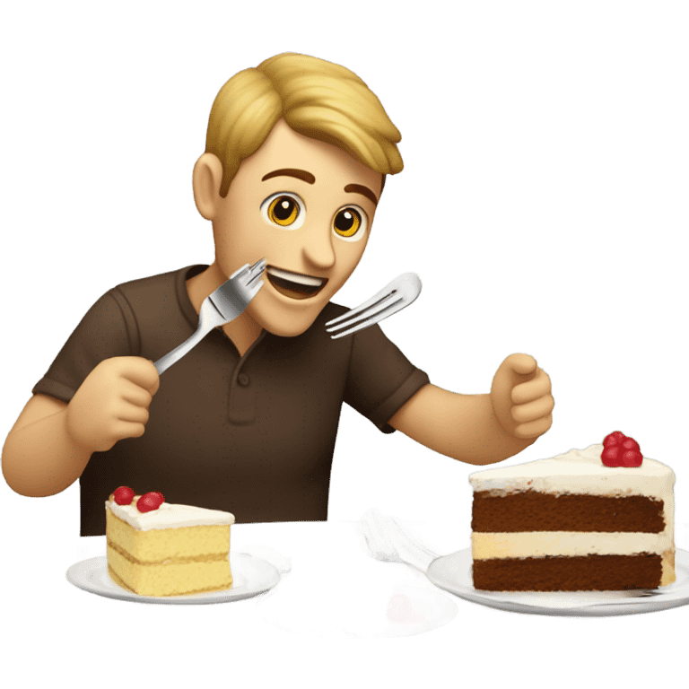 Guy eating cake emoji