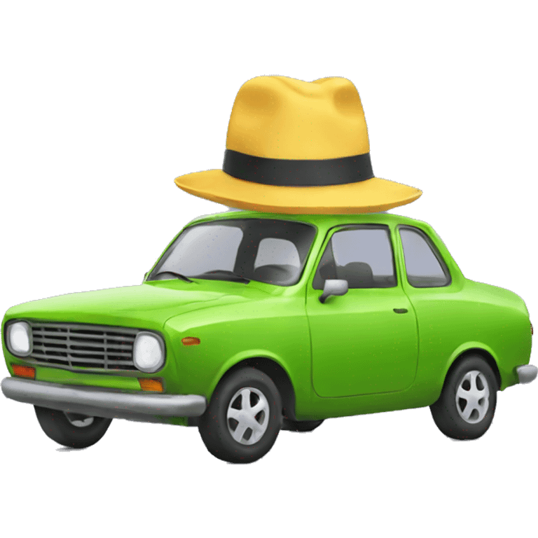 car in a hat emoji