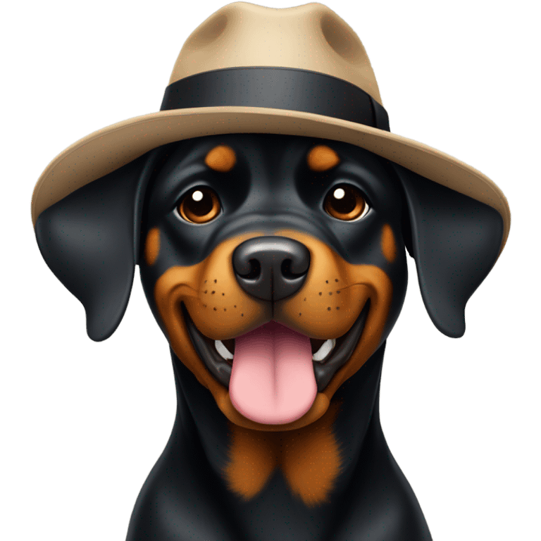 Rottweiler with Fedora ￼ emoji