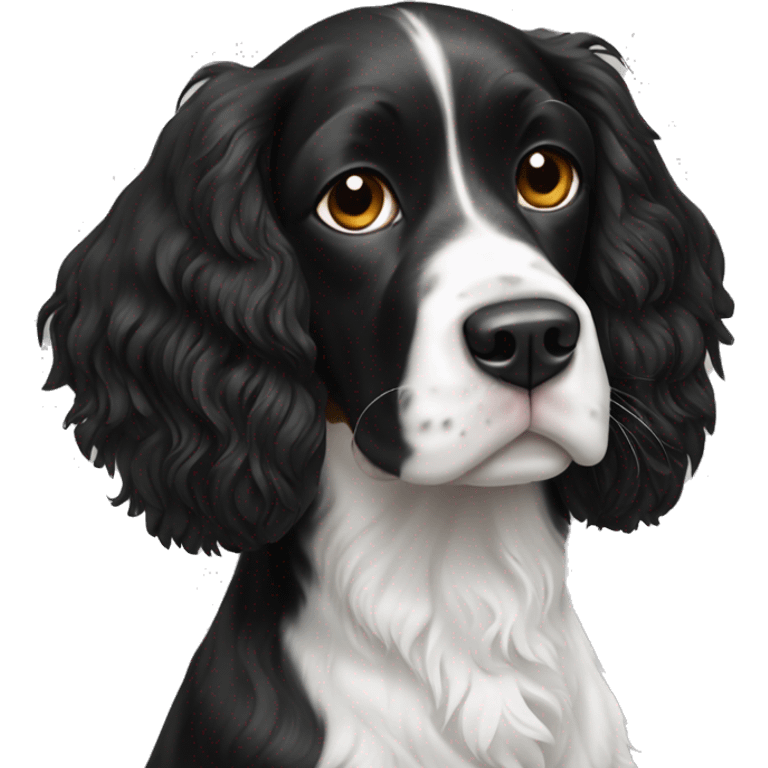 Black and white springer spaniel emoji