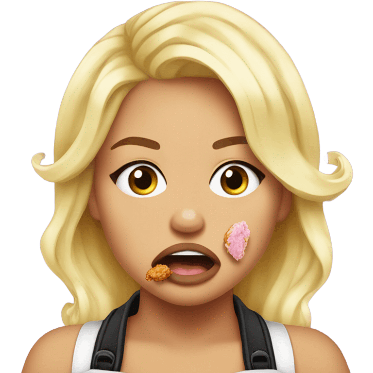 trisha paytas crying while eating fried chicken emoji