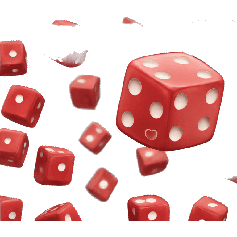 Red dice with hearts  emoji