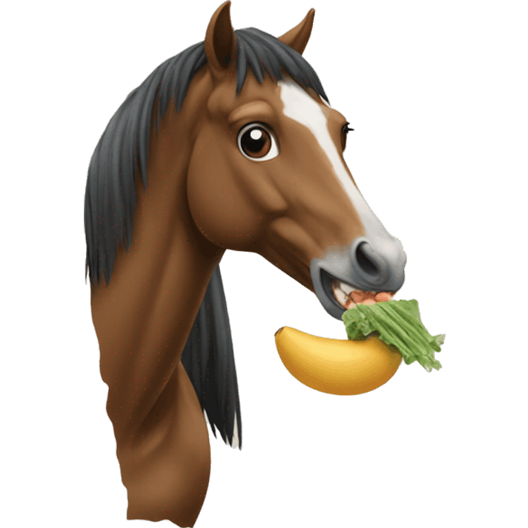 Horse eating emoji