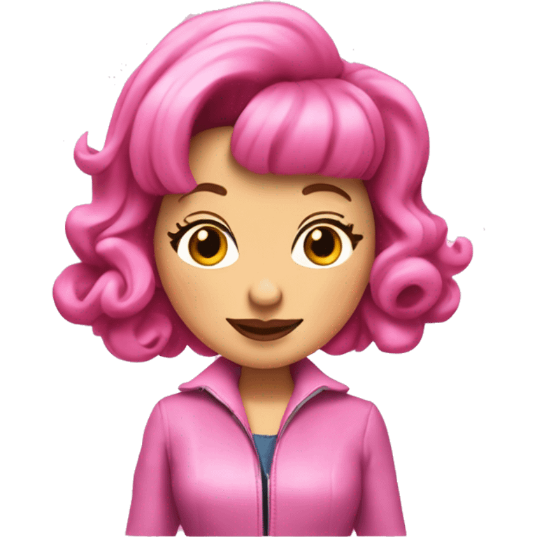 Didi conn Grease with pink hair and pink jacket emoji