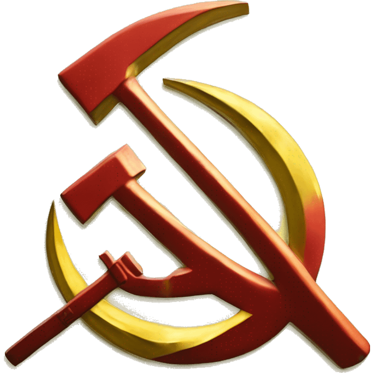 hammer and sickle logo, communism, yellow metal emoji