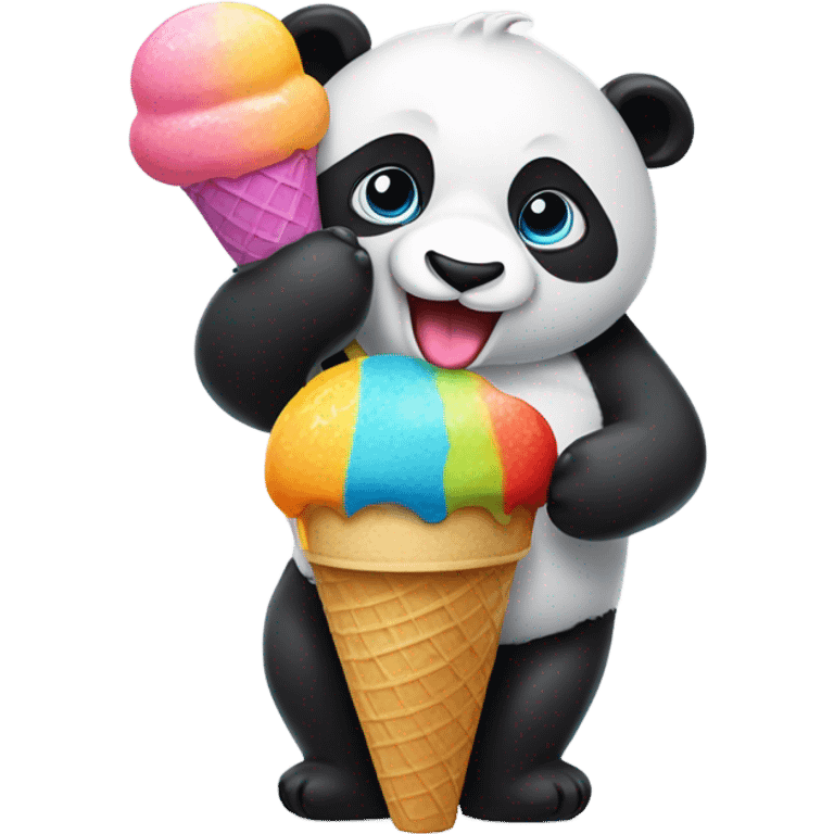 Panda eating ice cream emoji