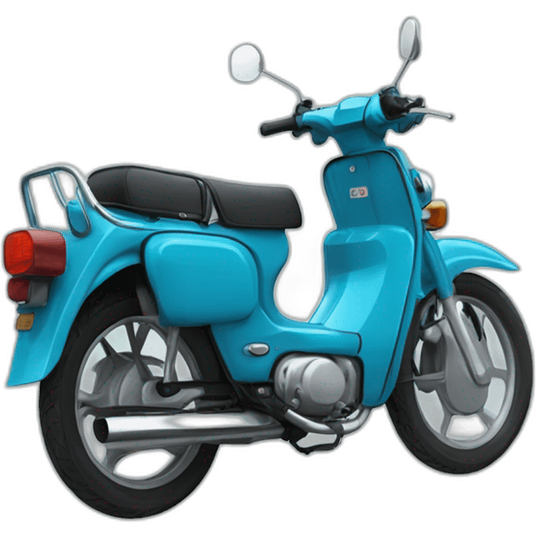 honda c90 blue cian men with glasses in emoji