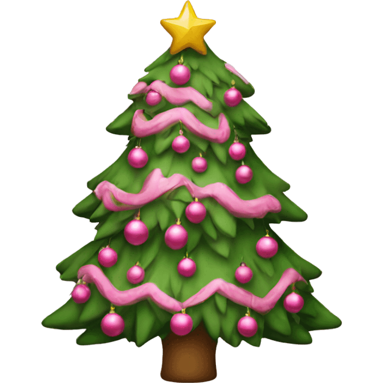 Christmastree with pink decor emoji