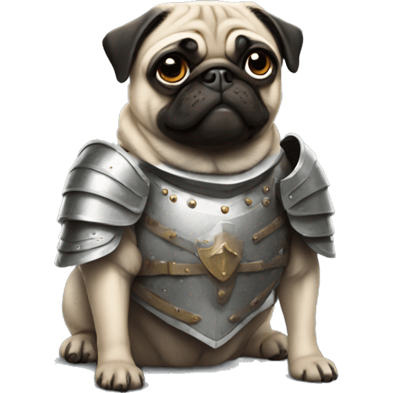 pug in protective armor emoji