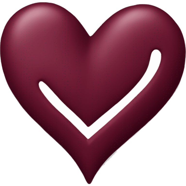 maroon love heart  emoji