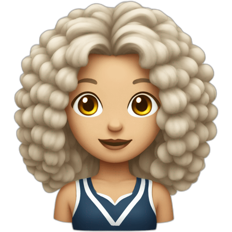 Pom pom girl with long  hair emoji