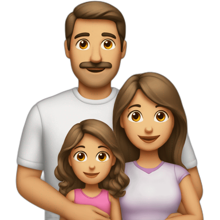 Spanish family mom dad 2 girls emoji