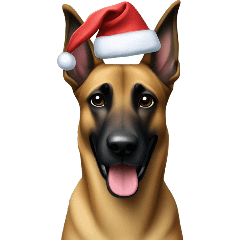 Belgian malinois dog on Christmas  emoji