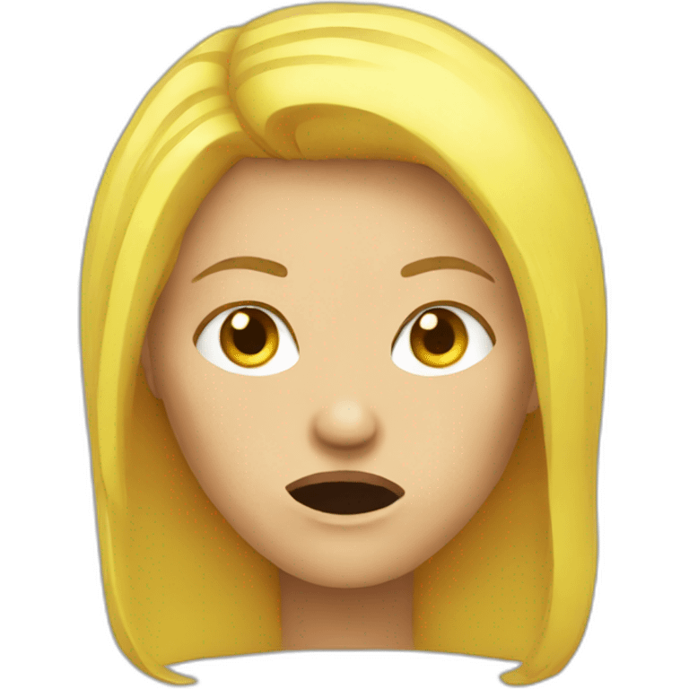 yellow hair angry woman emoji