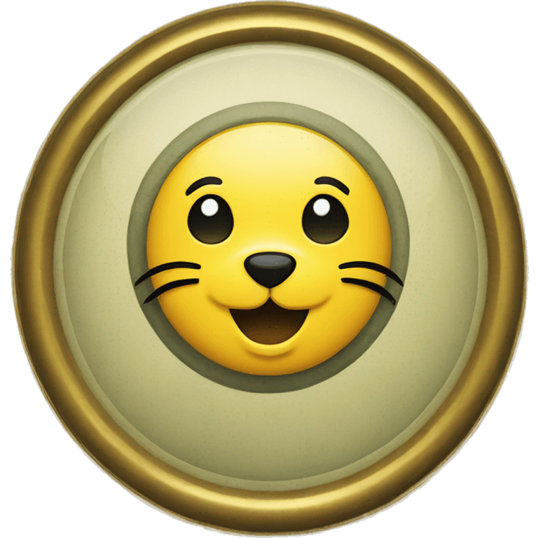 A yellow seal in retro style emoji