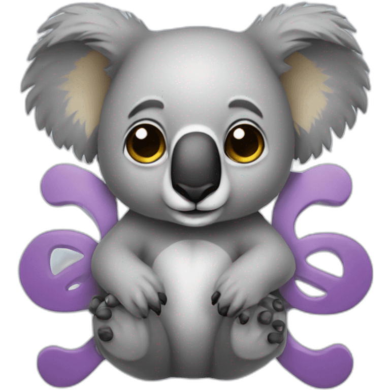 Two koalas merged with an infinite symbol  emoji