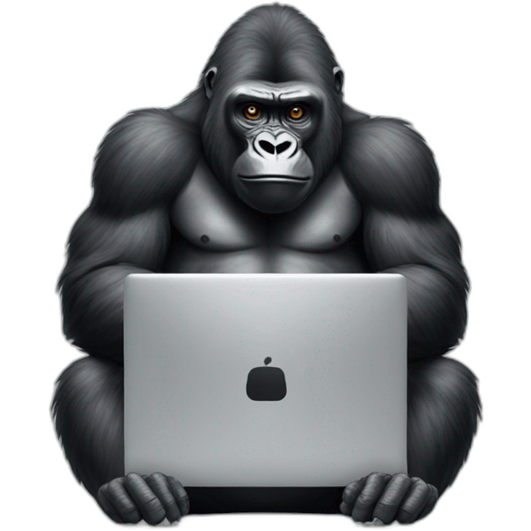 Gorilla using a Laptop emoji