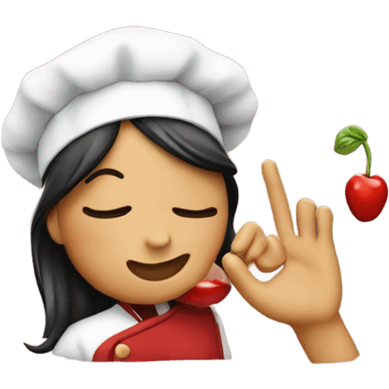 Girl emoji with chefs hat kissing hand  emoji