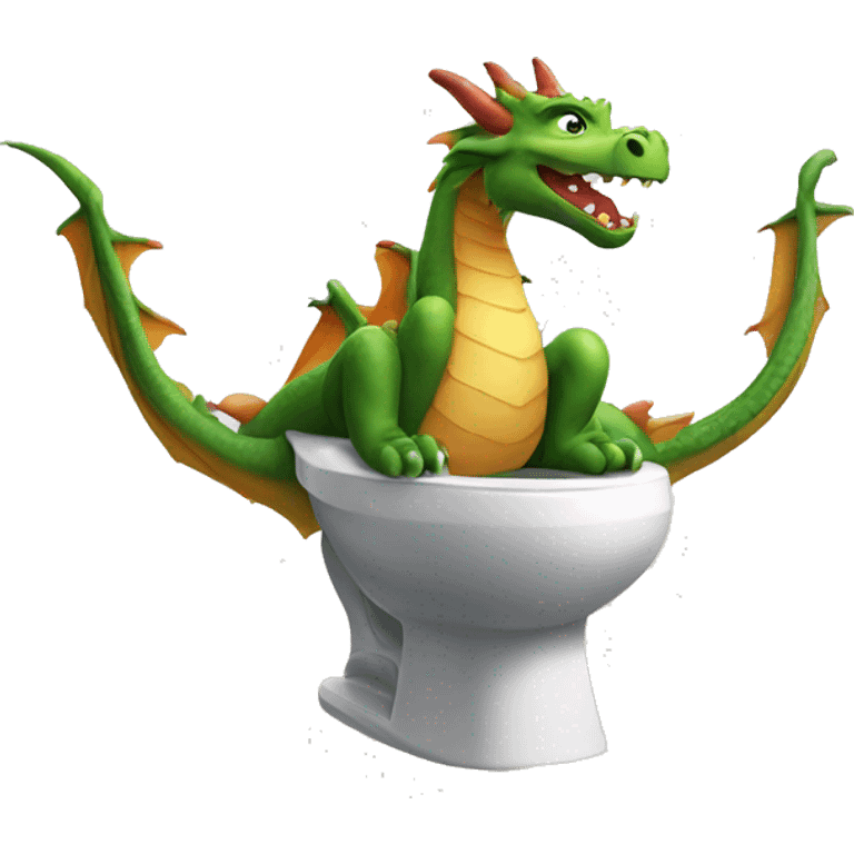 A dragon sitting on a toilet emoji