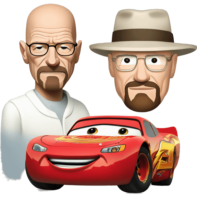 Walter White next to Lightning McQueen emoji