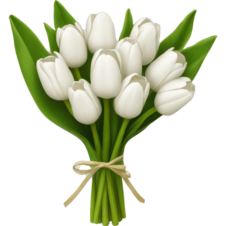 white tulip bouquet  emoji