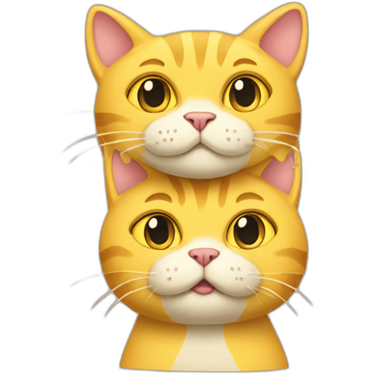 yellow cat with two head emoji