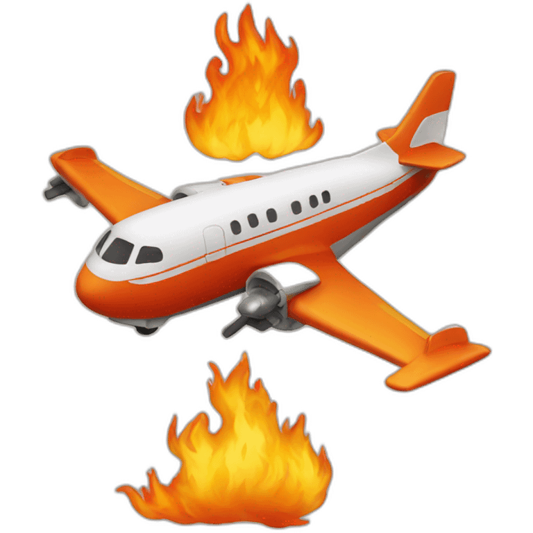 A plane in fire emoji