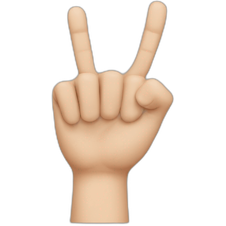 Reversed hand with index and middle finger extended down emoji