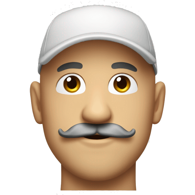 Winking bald guy with baseball cap n beard n mustache  emoji