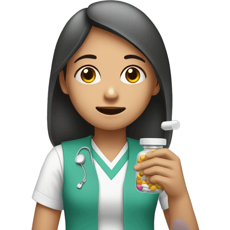 Girl taking medicine emoji