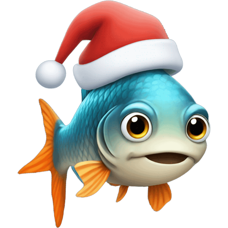 Fish with Santa hat emoji