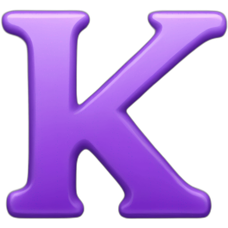 smooth playful purple letter K emoji