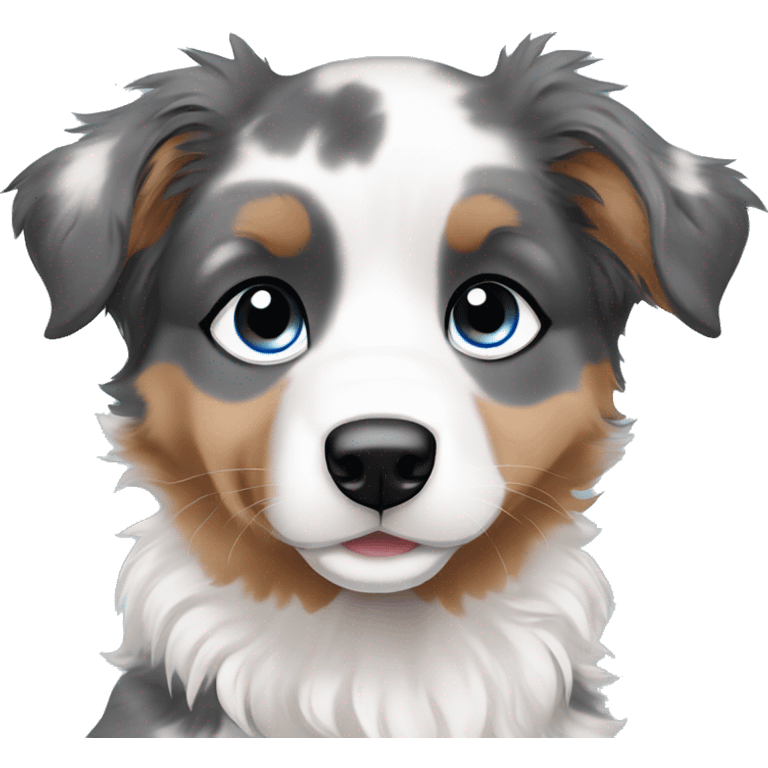 merle australian shepherd puppy with blue eyes emoji