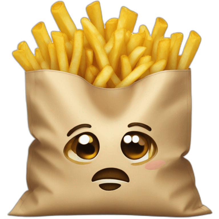 a bag of a french fries but its crying emoji