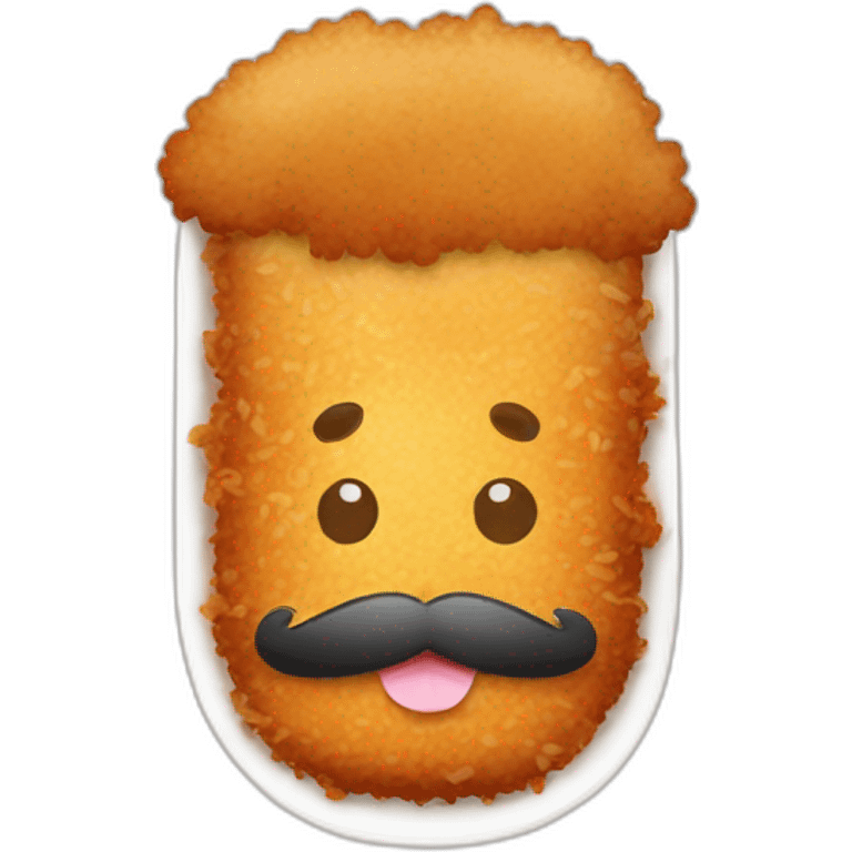 tonkatsu with a moustache emoji