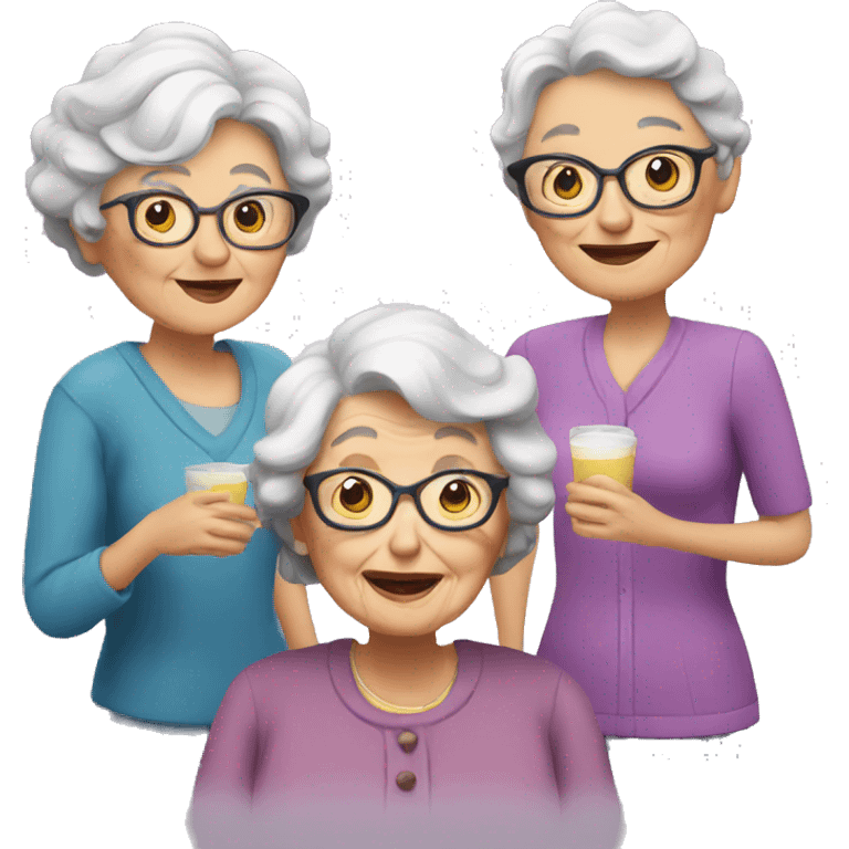 Granny with a friends emoji