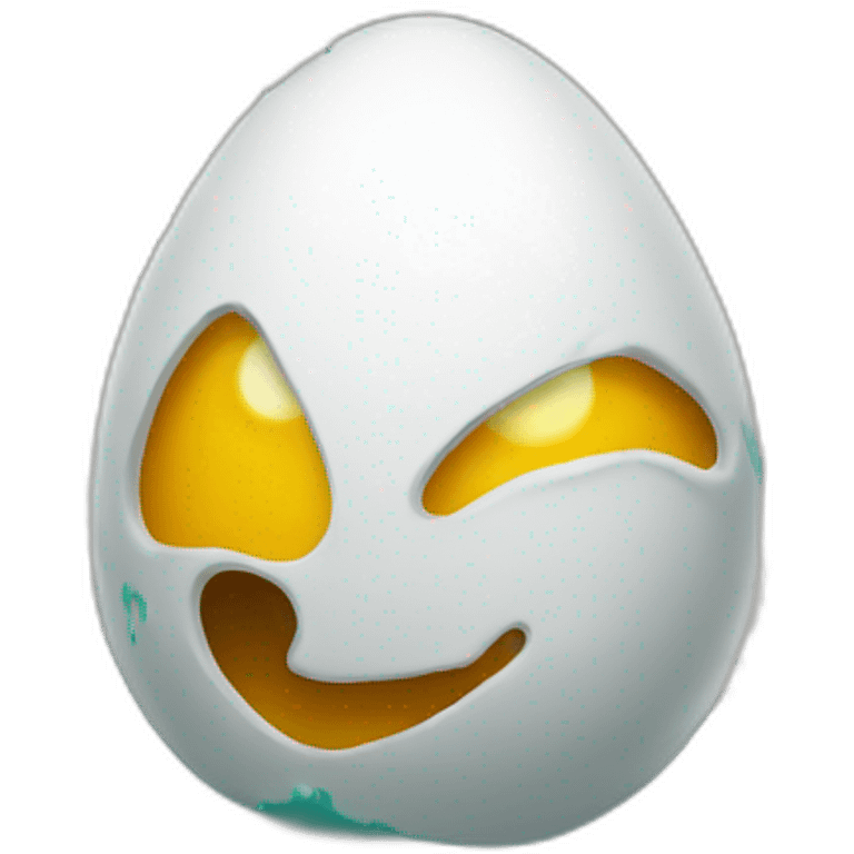 Egg in hoody spray painting emoji