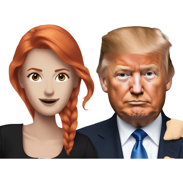 A redhead man and Trump on the cover of a fashion magazine  emoji