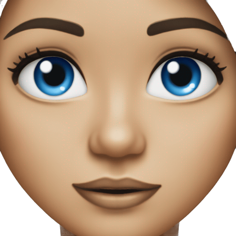 Brunette girl blue eye singer emoji