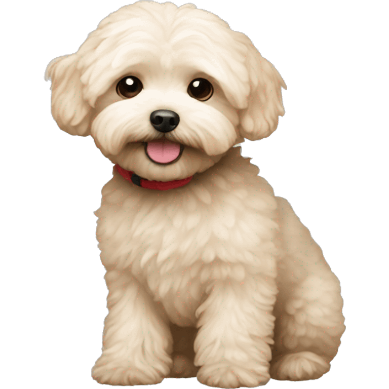 Maltipoo with a ball emoji