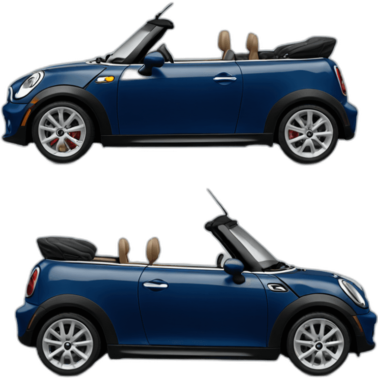 navy blue convertible mini cooper emoji