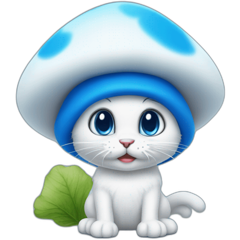 Smurf cat blu mushroom emoji