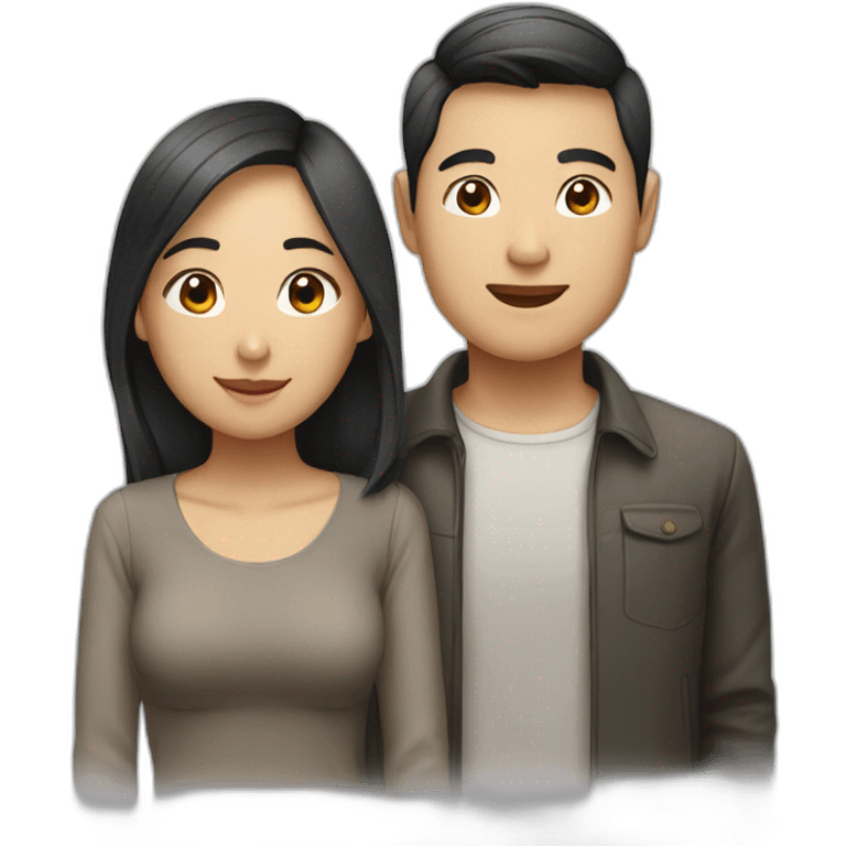 Asian and English couple emoji