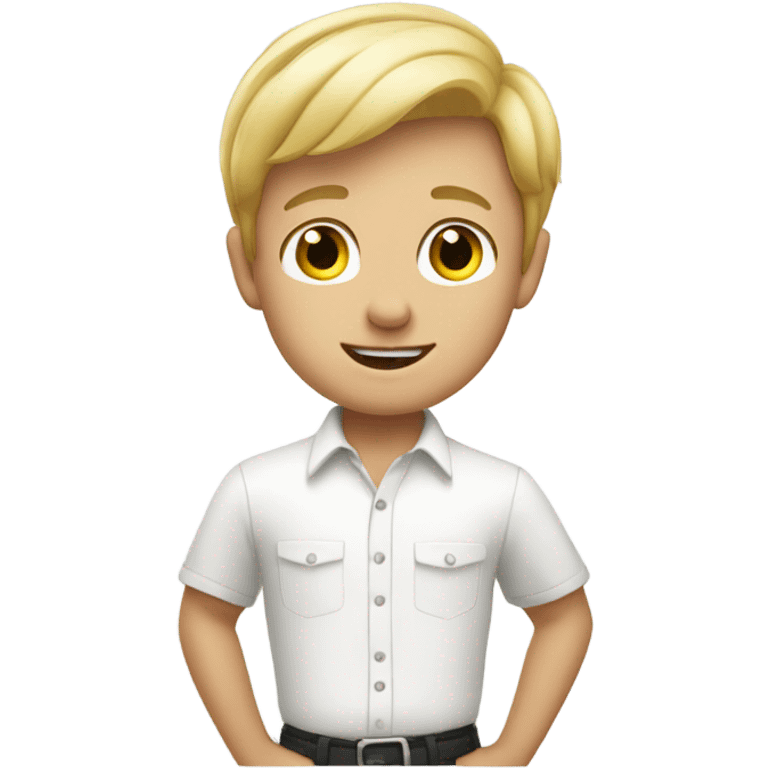 blonde boy in white shirt emoji