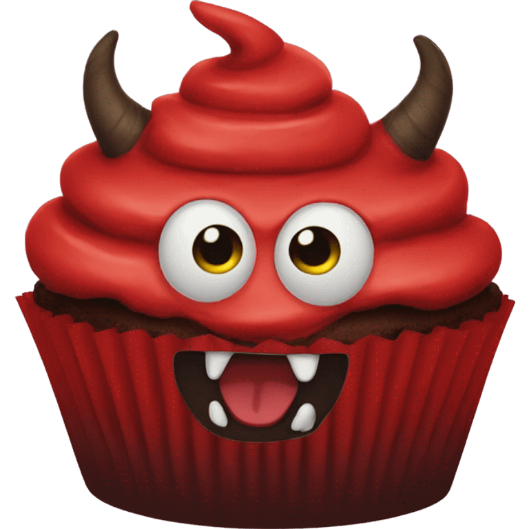 Demon cupcake emoji