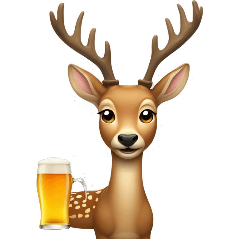 deer with a beer emoji